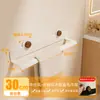 Porta-toallas con Ventosa y Textura de Madera de Nogal, Estante de Almacenamiento para Baño sin Taladro, Portatoallas de Baño de una Barra, Estante de Almacenamiento para Tocador