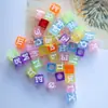 Contas Quadradas de Letras Sorridentes Material para Miçangas Corrente de Celular Ins Contas Joias DIY Acessórios para Pulseira Colar Colorido