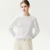 Suéter base de punto sin costuras de cachemira 100% engrosado para otoño e invierno con cuello redondo, suéter de cachemira de nuevo estilo para mujer