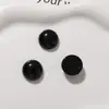 Piezas de resina básicas de color sólido negro, blanco y azul real, ovaladas y semicirculares, para aretes DIY, accesorios para orejas y componentes de llaveros