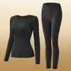 Conjunto de Ropa Interior Térmica de Belleza para la Piel con Ácido Hialurónico para Mujer, Top de Manga Larga y Pantalones Largos, Traje Térmico de Capa Base para Otoño e Invierno