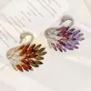 Novos Produtos Transfronteiriços Europeus e Americanos, Luxo Acessível, Broche de Cisne Gradiente de Alta Qualidade, Broche Elegante de Cristal com Imitação de Indústria Pesada, Alfinete Anti-Exposição