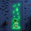 Adesivos de Parede Luminosos Temáticos de Halloween Gatinho Chapéu de Bruxo Lápide Doce Borboleta Loja Criativa Adesivos de Decoração de Feriado