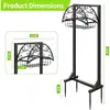Soporte para Manguera de Jardín, Estante de Almacenamiento de Manguera Independiente con Cesta de Almacenamiento, Colgador de Almacenamiento Metálico para Jardín Exterior