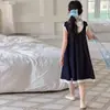 Vestido de Verano para Niña, Dulce Vestido de Tirantes de Mezclilla Estilo Coreano con Diseño de Mariposa para Niños Mayores, Conjunto de Dos Piezas