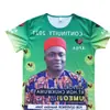 Camiseta de Eleição Redonda de Poliéster Completo Branca Lisa Estampada Padrão de Cabeça Humana Estampada Slogan Camiseta de Eleição Camiseta de Manga Curta