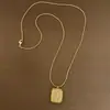 Aretes Tejidos Cuadrados Transfronterizos, Conjunto de Moda Retro de Gama Alta de Nicho, Collar Largo de Cadena para Suéter Hueco Chapado en Oro Cobre