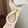 Elástico de cabelo de fio de telefone, corrente para celular, cordão de silicone, pingente de telefone curto de dupla face, pulseira anti-perda para celular