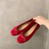 Zapatos planos casuales para mujer 2026 suave primavera y otoño a juego diario lazo de ballet boca poco profunda fondo plano zapatos tipo haba