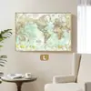 Pintura Decorativa Personalizada do Mapa da China para Parede de Fundo de Escritório e Sala de Estar, Mural do Mapa Mundi para Sala de Conferências Corporativas