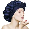 Amazon Cinta de Satén Sombrero Redondo Lazo de Seda Simulada Belleza Femenina Cuidado del Cabello Sombrero Color Sólido Ala Ancha Turbante Gorro de Dormir
