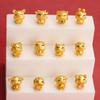 Oro Mate diy accesorios de joyería agujero pasante cuentas doce signos del zodiaco caricatura año de nacimiento cuerda roja cuentas de la suerte pulsera al por mayor