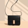 Bolsa Feminina Couro Genuíno Couro Bovino High-End Nicho Versátil Pequena Quadrada Ombro Cruzado Caixa Tofu Bolsa 2025 Novo Modelo