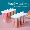 Plástico Plástico Casero Helado Helado Molde 4 Cuatro con Tapa Hogareño Infantil Lindo Paleta Paleta Molde