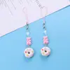 Lanyard de Donut de Urso Capa Protetora para AirPods Estojo de Orelha Decoração para Pendurar Corrente para Capa de Celular DIY Pingente de Cartão Goo