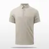 Camisa Polo de Seda de Hielo para Hombre Verano 2026 Nueva Casual Elástica Seda de Hielo Cuello Solapa Camiseta para Hombre Manga Corta Estilo Delgado