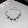 Pulseira Pingente Estrela Oval de Zircônia de Luxo Leve, Pulseira de Alto Padrão Estilo Ins, Joias de Design de Nicho Atacado