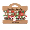 Pulseira de Natal Pulseira de Contas Transfronteiriça Boneco de Neve Árvore de Natal Velho Chifre Pulseira com Pingente de Presente Atacado