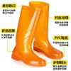 Botas de lluvia amarillas de caña alta para hombre, secado rápido, a media pantorrilla, suela gruesa, resistentes al desgaste, botas impermeables de tubo largo, antideslizantes, forradas de felpa, cálidos zapatos de goma