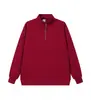 Nova blusa de moletom 320g com gola alta e zíper parcial para homens, jaqueta solta e versátil, top unissex moderno estilo americano, atacado