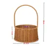 Cesta de Flores de Ratán Tejida a Mano con Diseño de Hierro Forjado, Cesta Pequeña Hecha a Mano para Flores Frescas y Plantas Verdes, Pieza Decorativa para Sala de Estar