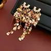 Moda Europeia e Americana Brincos Elegantes com Franjas Super Brilhantes Redondos Longos Senso Avançado Exagerados Atmosféricos Brincos Transfronteiriços