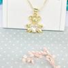 Colgante de panda pequeño con incrustaciones de cobre y circonita de color, estilo europeo y americano, para mujer, collar para bebé, joyería ligera de lujo, exquisita joyería animal.