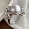Guofeng Vintage alta qualidade Faux Australian White Pearl Ring Stud Brincos