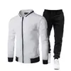 Sudadera Transfronteriza 2025 Sudadera Bloque de Color Traje Sudadera Traje Casual para Hombre con Capucha Vellón de Abeto Conjunto de Dos Piezas Fabricante Venta al por Mayor