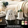 Pote de armazenamento de pedra difusora de fantasminha com dedo do meio engraçado, ornamento de mesa para quarto com aromaterapia sem chama, decoração criativa de pote de aromaterapia