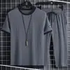 Nuevo Conjunto Casual de Verano Simple Estilo Ins de Manga Corta Pantalones de Cinco Puntos Estilo Harajuku para Hombre Moda Tendencia Estilo Japonés