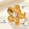 Anillo de Perla Flor Lele Jewelry Estilo Exagerado Anillo Ins para Chicas Moda Transfronteriza Europea y Americana Joyería Estilo Vacaciones