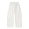 Pantalones Casuales Blancos de Algodón Puro Estilo Americano de Moda de la Marca Nanxia para Hombre, Simples y Versátiles, Extra Largos para Personas Altas, Pantalones de Largo Completo