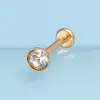Tornillo de varilla delgada con cruz de cuentas de acero inoxidable para piercing de oreja, hueso del oído, labio, moda europea y americana