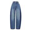 25 Novas Calças Jeans e Calças Balloon Largas de Cintura Alta Lavadas Estilo Retro Americano com Combinação de Cores de Outono