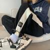Calça Casual de Veludo Cotelê Outono e Inverno Masculina Calça Esportiva Grossa Calça Legging Listrada Solta Respirável com Forro de Lã Calça de Moletom para Homem