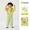 Conjunto de otoño de dos piezas para niños Dudu, ropa nueva para niños 2026, camiseta y pantalones para bebé