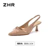 Sandalias Zhr de Tacón Alto con Lazo Estilo Francés Inspiradas en Chanel Verano 2026 Nuevos Zapatos de Salón Elegantes de Tacón Fino