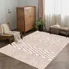 Transfronteiriço Geométrico Moderno Linha Nórdico Simples Doméstico Dornier Superfície Tapete Sala de Estar Mesa de Centro Quadrado Área ao Lado da Cama