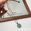 Pendente da Paz em Jade Aventurina Natural Pingente de Arenito Verde Novo Estilo Chinês Jade Hetian Verde Claro Ornamento de Colar Alternativo