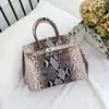 Bolsa Tote Feminina Estampada de Cobra Mais Vendida Transfronteiriça Nova Bolsa de Ombro Retro Tendência da Moda Bolsa Feminina de Cor Contrastante