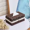 Venta Directa de Fábrica Cesta Tejida Sala de Estar Papel Tela Rollo Caja de Pañuelos Cocina Caja de Servilletas Cesta de Almacenamiento Simple Pastoral