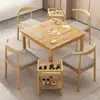 Mesa cuadrada de madera maciza con cajones, mesa cuadrada para jugar Guandan, mesa cuadrada para los Ocho Inmortales, mesa de comedor para uso doméstico y comercial