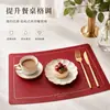 Mantel redondo con forma de abanico nórdico, a prueba de aceite, impermeable, resistente al calor, mantel de mesa para comedor, mantel de estilo occidental, mantel para plato para uso en hotel y hogar, mantel de cuero