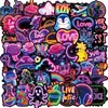 Colección transfronteriza de 50-300 pegatinas de neón, pegatinas de graffiti coloridas creativas y personalizadas, impermeables