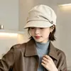 Sombrero ecuestre artístico y fresco de estilo japonés, versátil para otoño e invierno, sombrero holgado para mujeres con circunferencia de cabeza grande, hace que la cara parezca más pequeña, adecuado para ir al trabajo, gorra de pico de pato