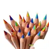 Lápis arco-íris de sete cores, lápis multicolorido, caneta arco-íris, lápis de cor mista em degradê, caneta para pintura infantil à mão