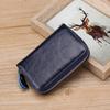 Bolsa de Cartão de Couro de Vaca Camada Superior Explosiva Porta-Cartões Genuíno Personalizado Porta-Cartões Múltiplos Masculino Carteira com Zíper Conjunto de Identificação