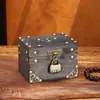 Caja de almacenamiento de madera vintage estilo chino, caja de almacenamiento cuadrada simple y elegante, caja de almacenamiento de escritorio, caja de embalaje distintiva