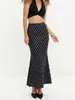 Falda de Comercio Exterior Transfronterizo ebay Amazon 2025 Verano Temperamento Europeo y Americano Ajustada Lunares Falda de un Paso para Mujer